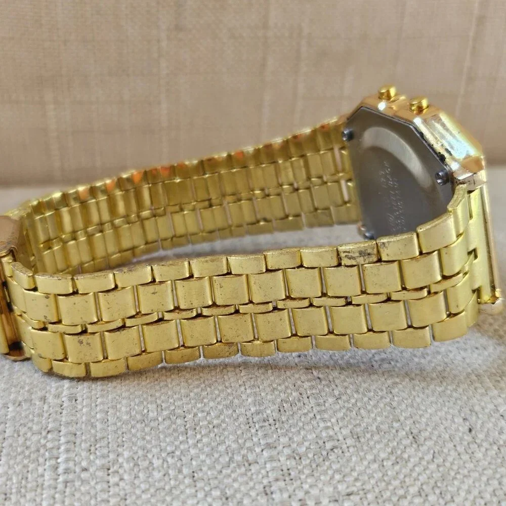 Women Wristwatch Yellow Gold Tone Digital Wrist Watch Multi Functional NEW - Picture 6 of 12